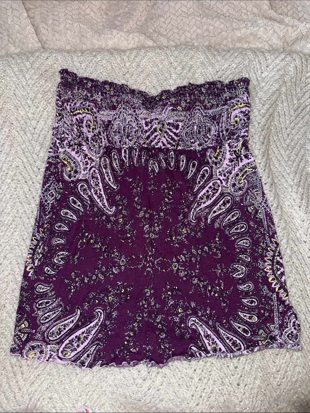 Vintage Free People Paisley Strapless Top